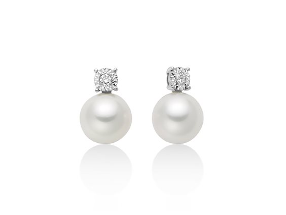 Earrings Miluna Woman in White Gold Perla PER2909 - PER2909